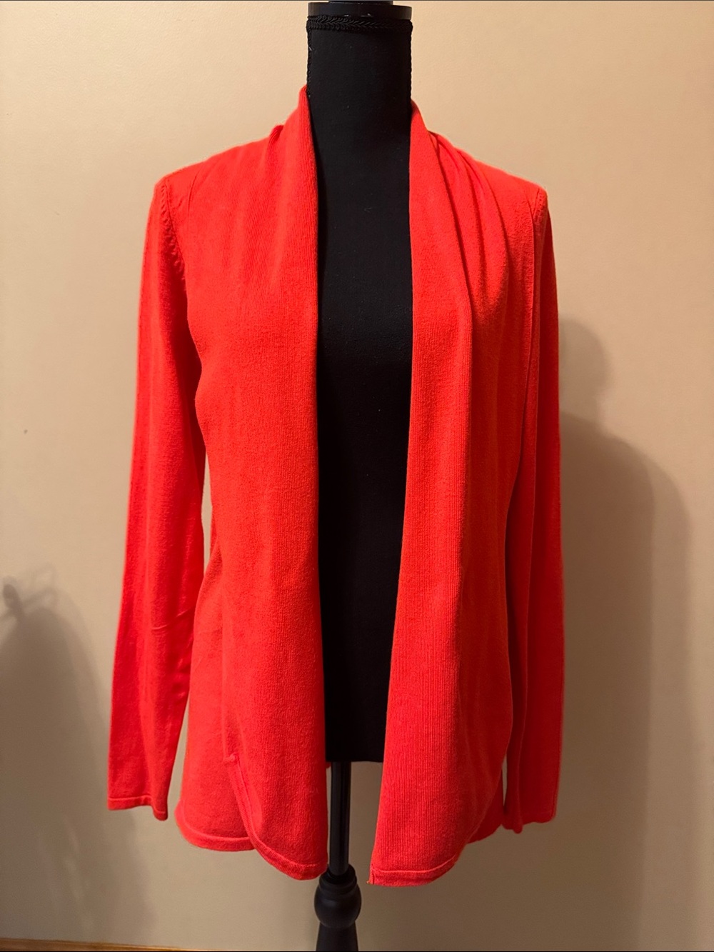 Red Open-Front Draped Cardigan by Red